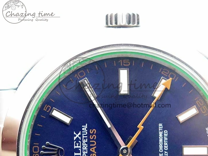 MiroTime 0226 Milgauss 116400 GV Noob 1:1 Green Sapphire Blue Dial on SS Bracelet A Thermal 3124